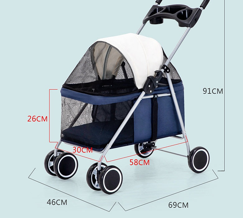 Foldable Pet Stroller – Travel Light with Your Buddy